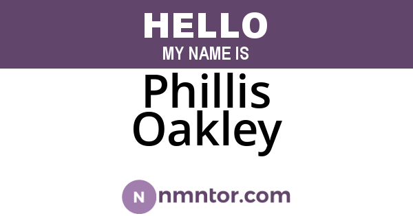 Phillis Oakley