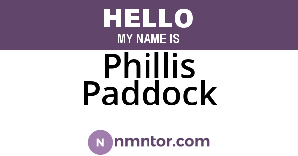 Phillis Paddock