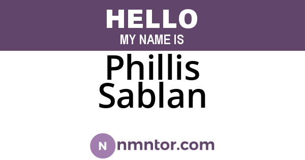 Phillis Sablan