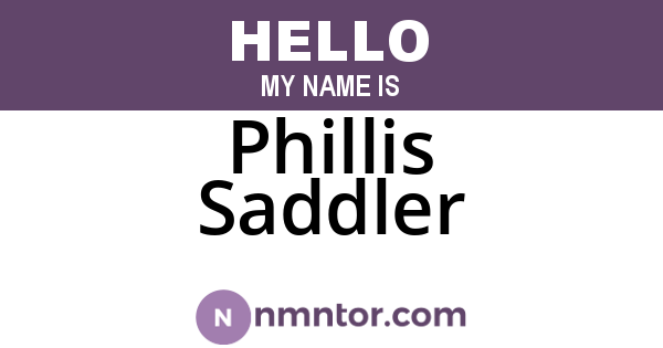 Phillis Saddler