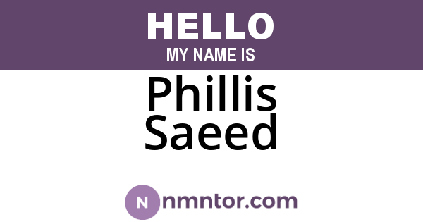 Phillis Saeed