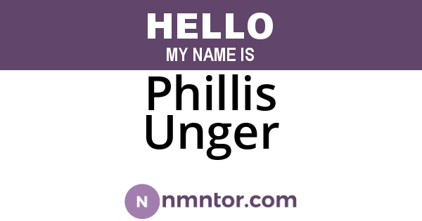 Phillis Unger