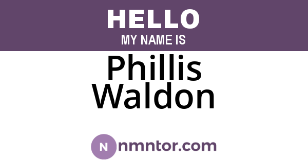 Phillis Waldon