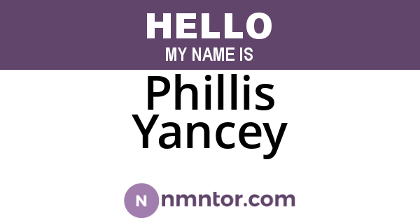 Phillis Yancey