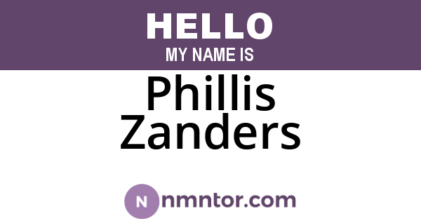 Phillis Zanders