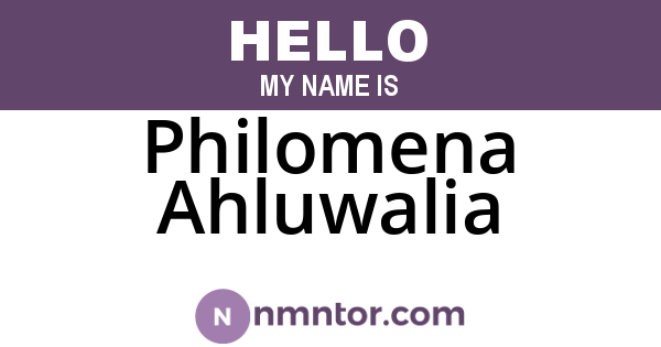 Philomena Ahluwalia