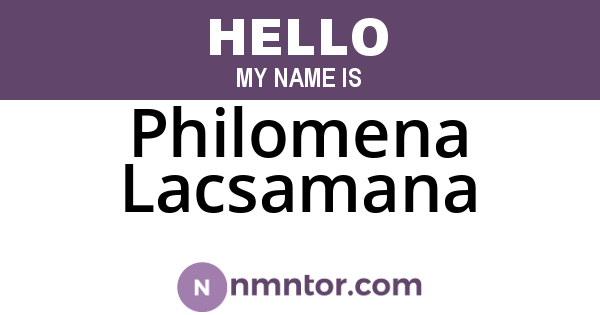 Philomena Lacsamana
