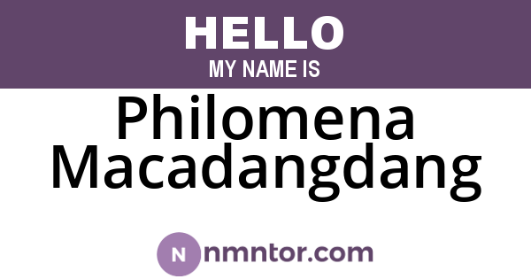 Philomena Macadangdang