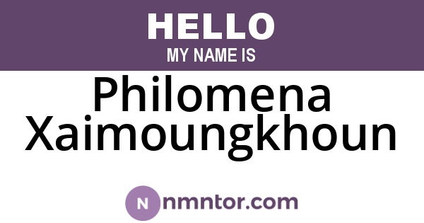 Philomena Xaimoungkhoun