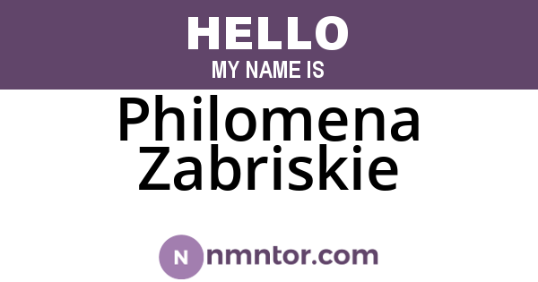 Philomena Zabriskie
