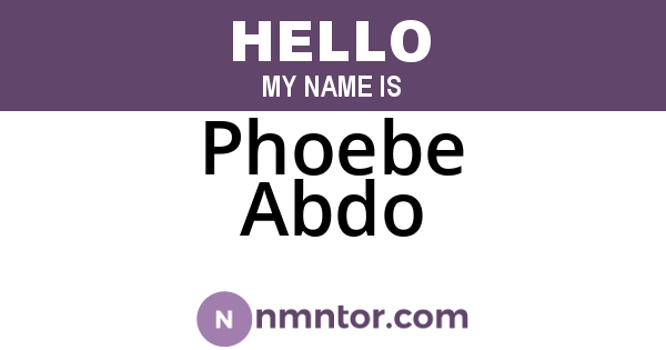 Phoebe Abdo