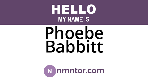 Phoebe Babbitt