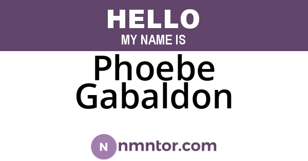Phoebe Gabaldon