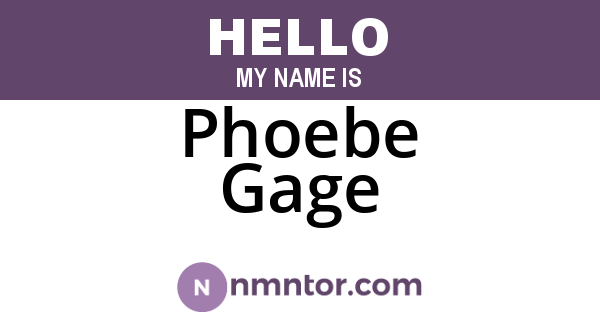 Phoebe Gage