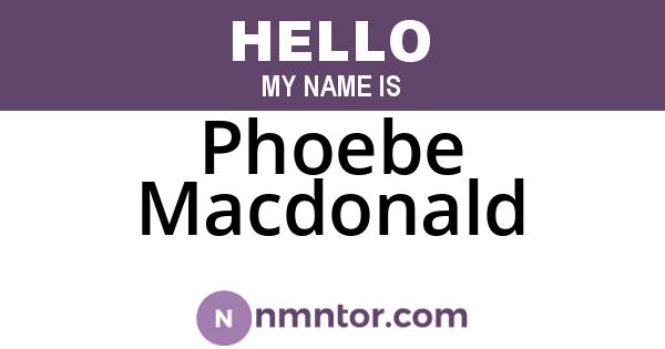 Phoebe Macdonald