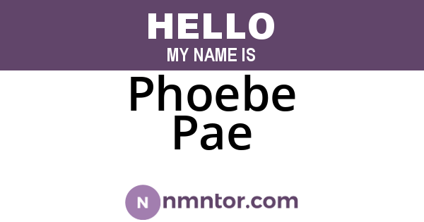 Phoebe Pae