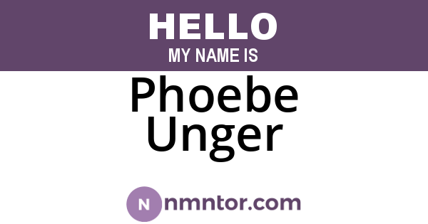 Phoebe Unger