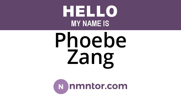 Phoebe Zang
