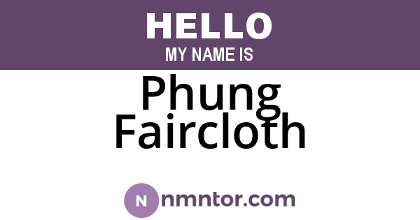 Phung Faircloth