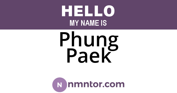 Phung Paek