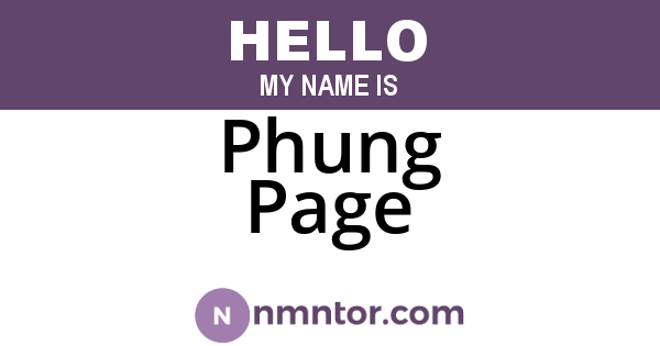 Phung Page