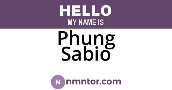 Phung Sabio