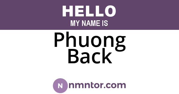 Phuong Back
