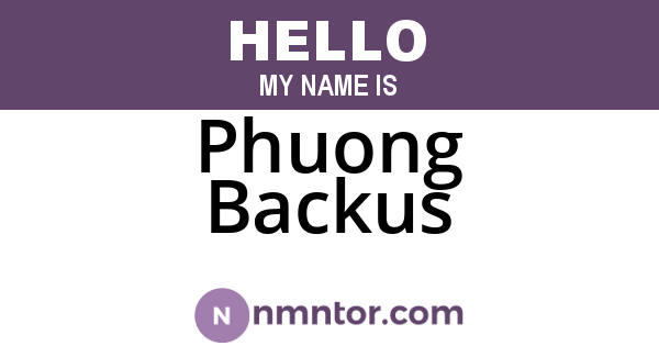 Phuong Backus