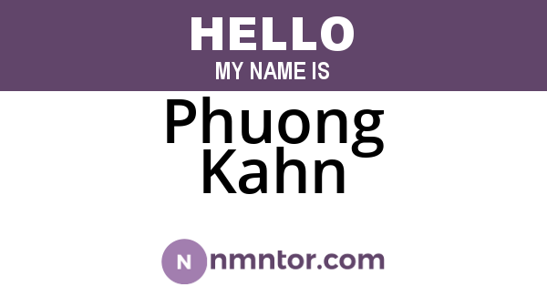 Phuong Kahn