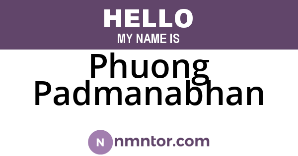 Phuong Padmanabhan