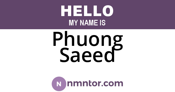 Phuong Saeed