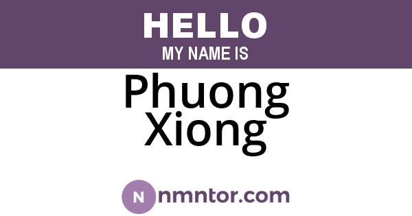 Phuong Xiong