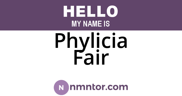 Phylicia Fair