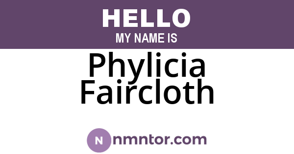 Phylicia Faircloth