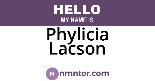 Phylicia Lacson