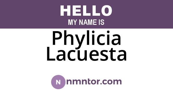 Phylicia Lacuesta