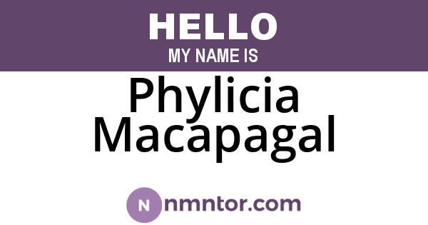 Phylicia Macapagal
