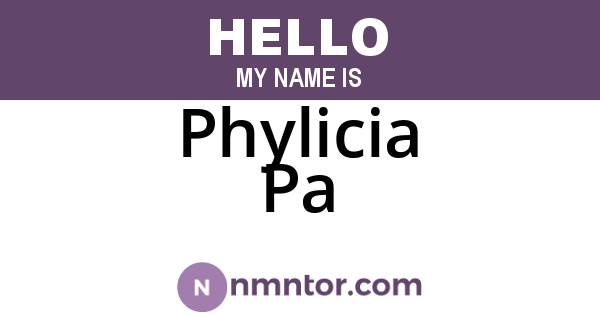Phylicia Pa
