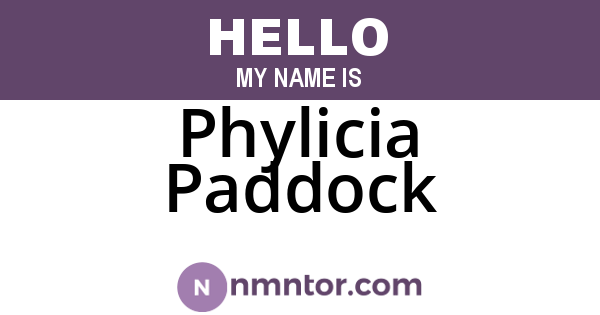 Phylicia Paddock