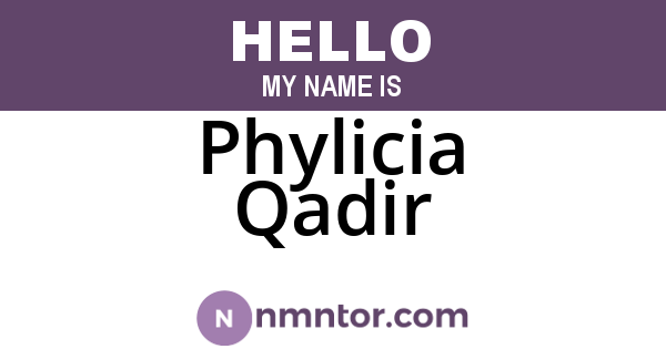 Phylicia Qadir