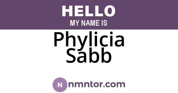 Phylicia Sabb
