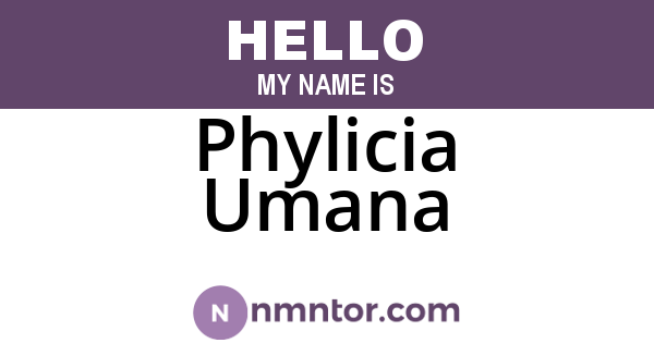 Phylicia Umana