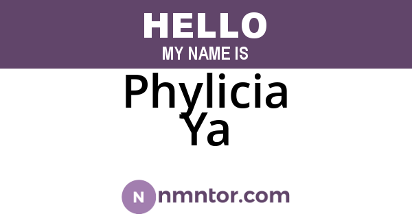 Phylicia Ya