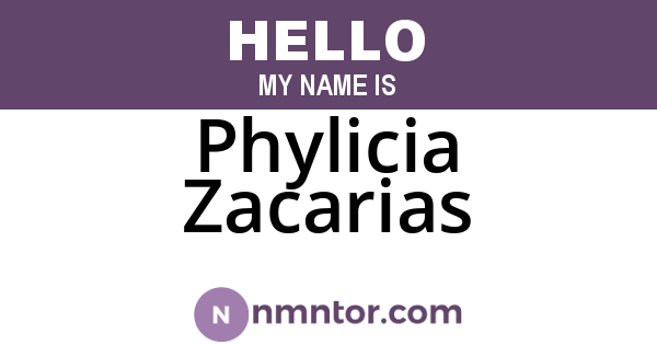 Phylicia Zacarias