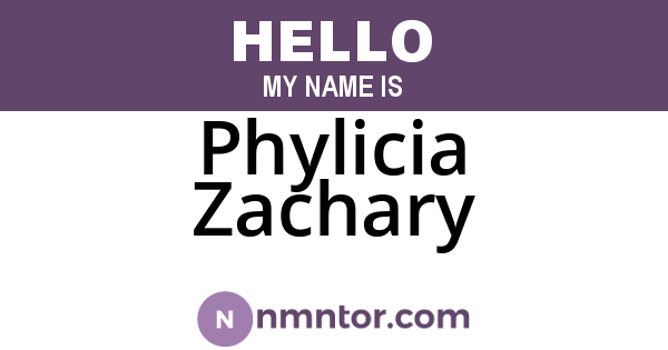 Phylicia Zachary