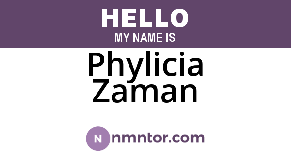 Phylicia Zaman