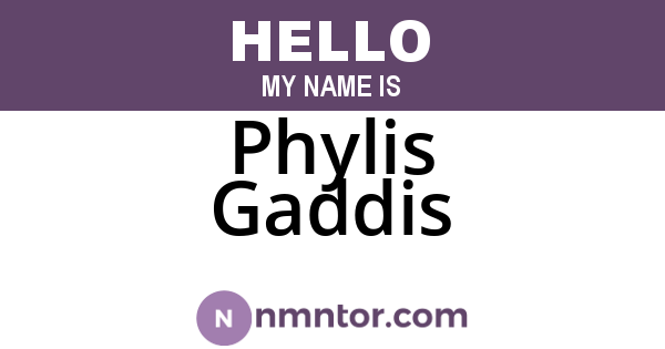Phylis Gaddis