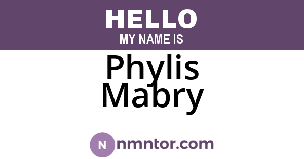Phylis Mabry