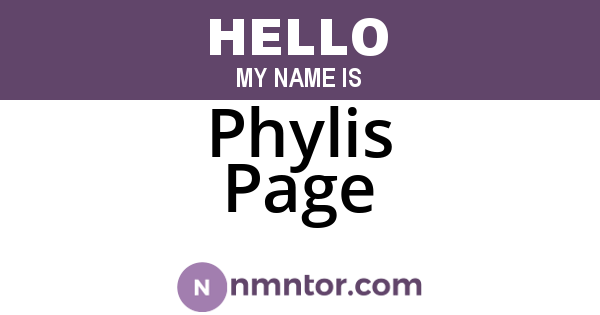 Phylis Page