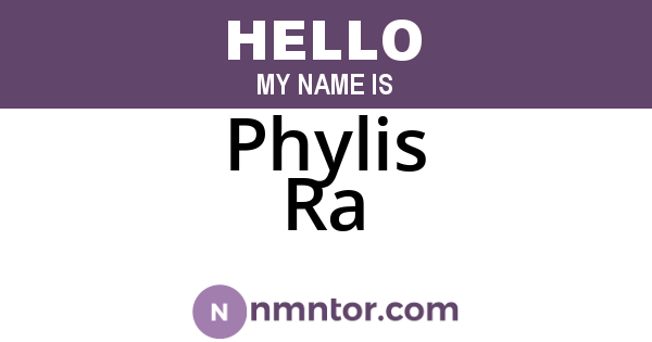 Phylis Ra